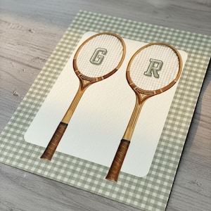 custom initial nursery wall art personalised tennis racquet print boys nursery artwork vintage sports wall art personalised kids room decor classic baby nursery print