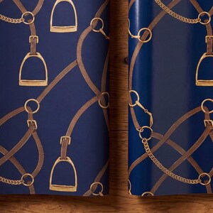 luxury navy horse gift wrap equestrian wrapping paper stirrup and bridle wrapping paper elegant navy wrapping paper old money aesthetic gift wrap country club inspired wrapping paper luxury masculine gift wrap polo club wrapping paper navy gold equestrian wrap classic luxury wrapping paper heritage horse wrapping paper