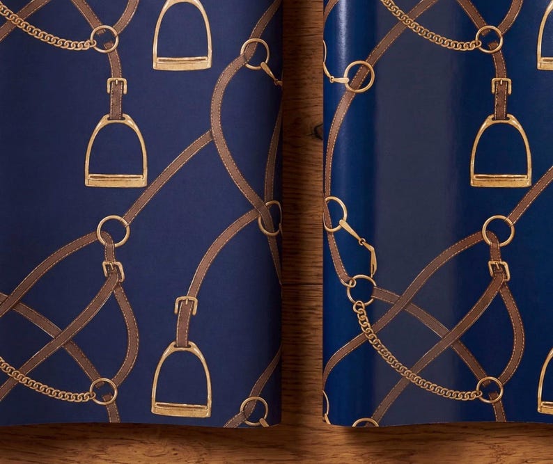 luxury navy horse gift wrap equestrian wrapping paper stirrup and bridle wrapping paper elegant navy wrapping paper old money aesthetic gift wrap country club inspired wrapping paper luxury masculine gift wrap polo club wrapping paper navy gold equestrian wrap classic luxury wrapping paper heritage horse wrapping paper