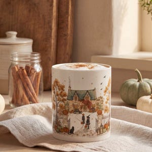 Mug Halloween Mug cadeau automne automne Mug cottage automne Mug patch citrouille tasse à café saison fantasmagorique cadeau déco automne confortable
