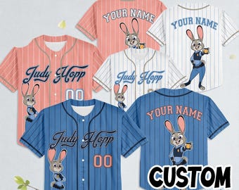 Personalized Judy Hopps Zootopia Baseball Jersey | Custom Disney Shirt Gift for Zootopia Fans
