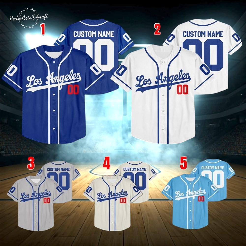 Discover Los Angeles Baseball Team Jersey  Custom Name & Number Shirt, Personalized Gift for Baseball Fans