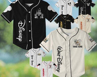 Camiseta de béisbol personalizada de Disney / Camiseta personalizada del equipo para el atuendo de viaje a Disneyland o Disneyworld