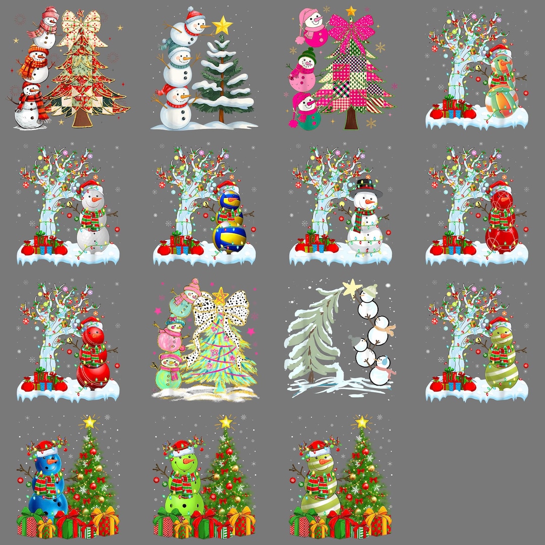 Cute Snowman Stack Christmas Tree PNG, Funny Holiday Women Kids Clipart ...