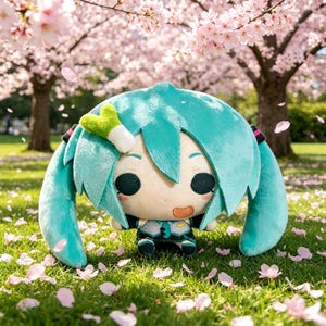 Hatsune Miku Chibi Plush Doll | 12cm Lentil Shaped Ita Bag Plush Keychain