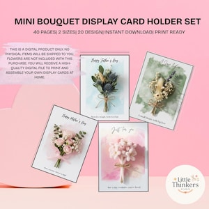 Display Card Mini Bouquet Printable Packaging for Crochet Flowers and Keychains Non Editable A4 Size Small Business Floral Gift Tag PDF