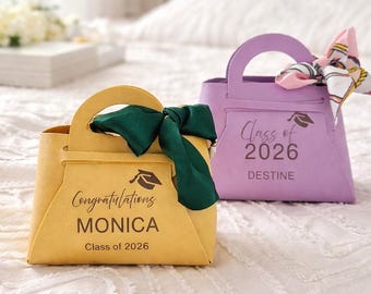 Personalized Leather Graduation Favor Box Custom Engraved Gift Box, Class of 2026 Keepsake, Graduation Party Favors, Name Gift Box