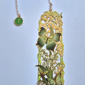 Personalized Bookmark Metal with Initial Butterfly Floral Bookmark Custom Initial Bookmark Elegant Book Lover Gift Reader Gift Teacher Gift image 6