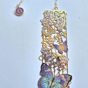 Personalized Bookmark Metal with Initial Butterfly Floral Bookmark Custom Initial Bookmark Elegant Book Lover Gift Reader Gift Teacher Gift image 7