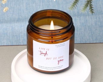 Get Well Soon Scented Candle:  'Tough But You' Gift Personalized