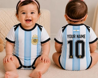 Custom Argentina Baby Bodysuit, Personalized Argentina Soccer Onesie, World Cup 2026 Baby Gift, Custom Name Number Outfit