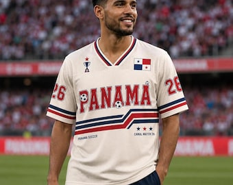 パナマ代表サッカーユニフォーム26、パナマ代表サッカーファンシャツ、カナルエディションTシャツ、ヴィンテージスポーツジャージ、サッカー好きへのギフト