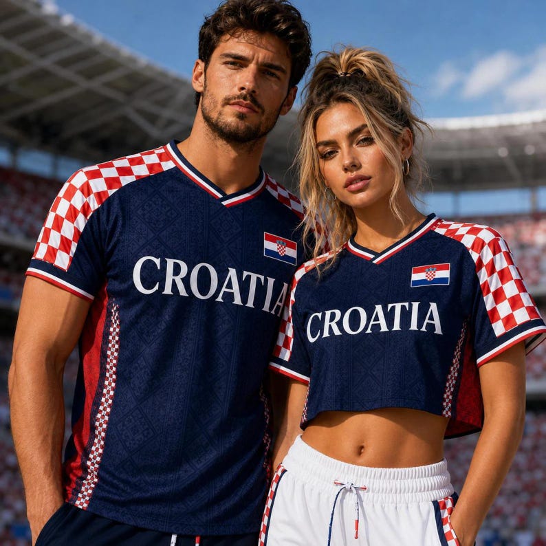 Custom Croatia Soccer Jersey, Croatia Football Fan Shirt, Personalized Name Number Tee, Croatia Crop Top Gift image 2