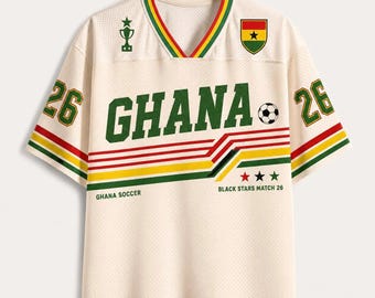 Custom Ghana Soccer Jersey, Personalized Black Stars Shirt, Ghana Football Fan Gift, Custom Name Number Vintage Tee