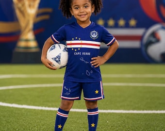 カーボベルデ サッカー ジャージ パーソナライズ ファン シャツ、カーボベルデ フットボール ジャージ、カスタム 名前 番号 サポーターへのギフト