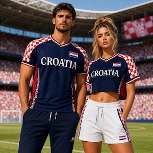 Custom Croatia Soccer Jersey, Croatia Football Fan Shirt, Personalized Name Number Tee, Croatia Crop Top Gift image 1