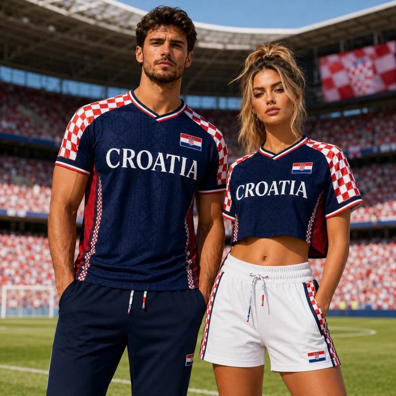 Custom Croatia Soccer Jersey, Croatia Football Fan Shirt, Personalized Name Number Tee, Croatia Crop Top Gift image 1