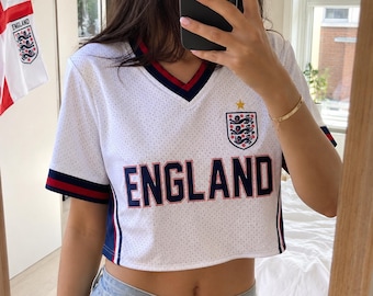 Vintage Y2K 2000s White and Red Umbro Polo Shirt / England Polo