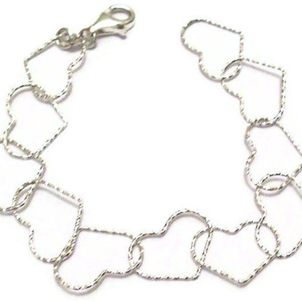 Heart Bracelet - Sterling Silver Jewelry - Bridal Jewelry