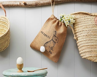 Easter Rabbit Hessian Sack