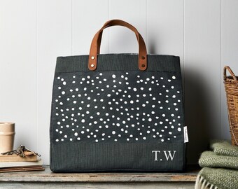 Spotty Market Tote - Grey Jute