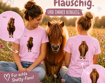 Camicia Shetty per abiti da sposa / piccoli. Flauschig. Und Immer Hungrig. / Maglietta Lustiges Pony / Geschenk Shetlandpony / Camicia Shettyliebe