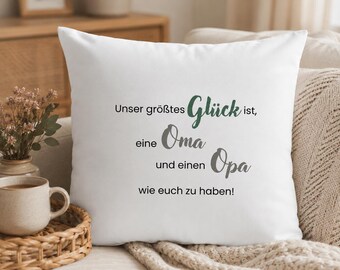 Personalisiertes Kissen Oma & Opa mit Namen – Geschenk für Großeltern – Oma Opa Geschenk von Enkeln – Weihnachtsgeschenk Geburtstag