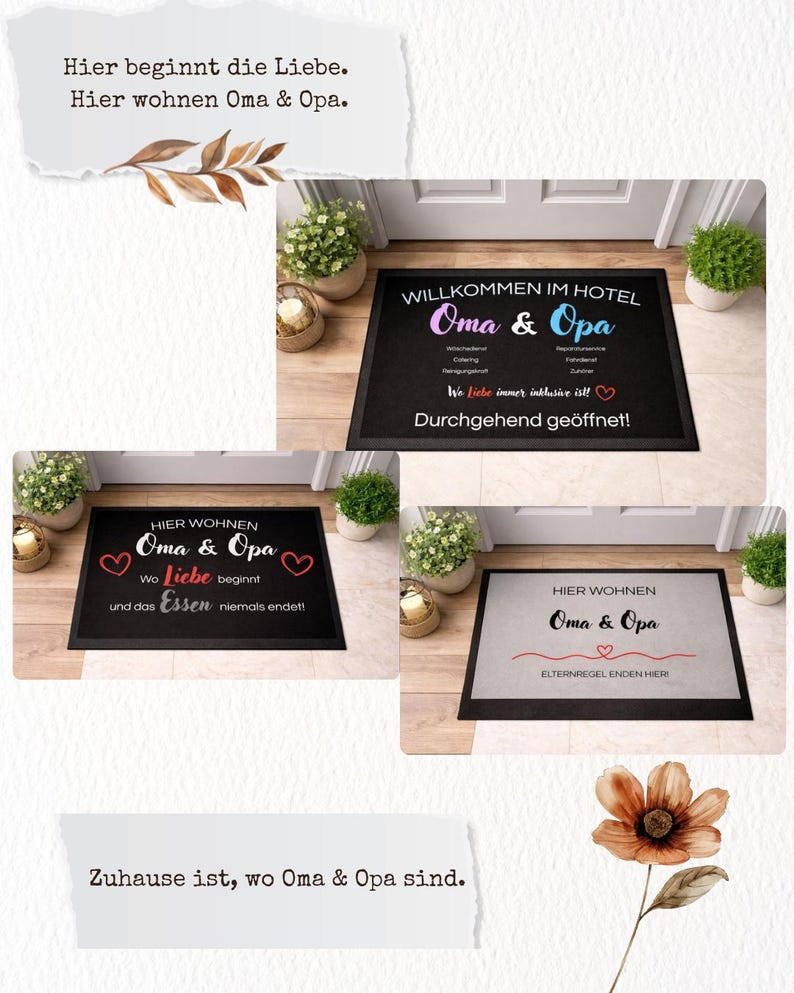 Lustige Fußmatte für Großeltern – Geschenk für Oma und Opa - Personalisierbar image 4