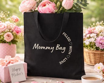 Mammaväska i bomull – "Fylld med kärlek" – Present till mamma
