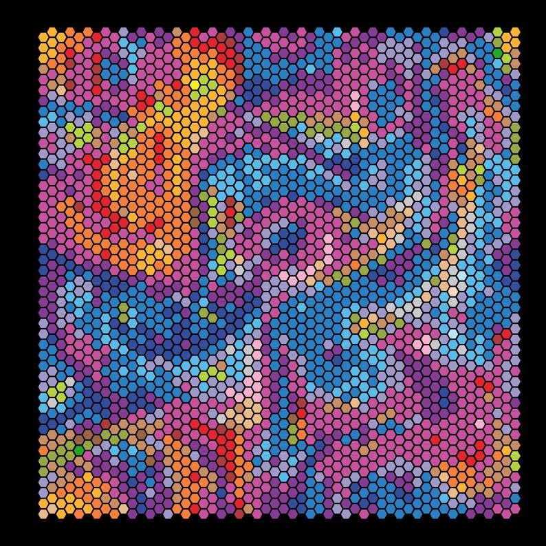 100 Mystery Mosaics Color by Number Psychedelic | Trippy Pixel Art ...