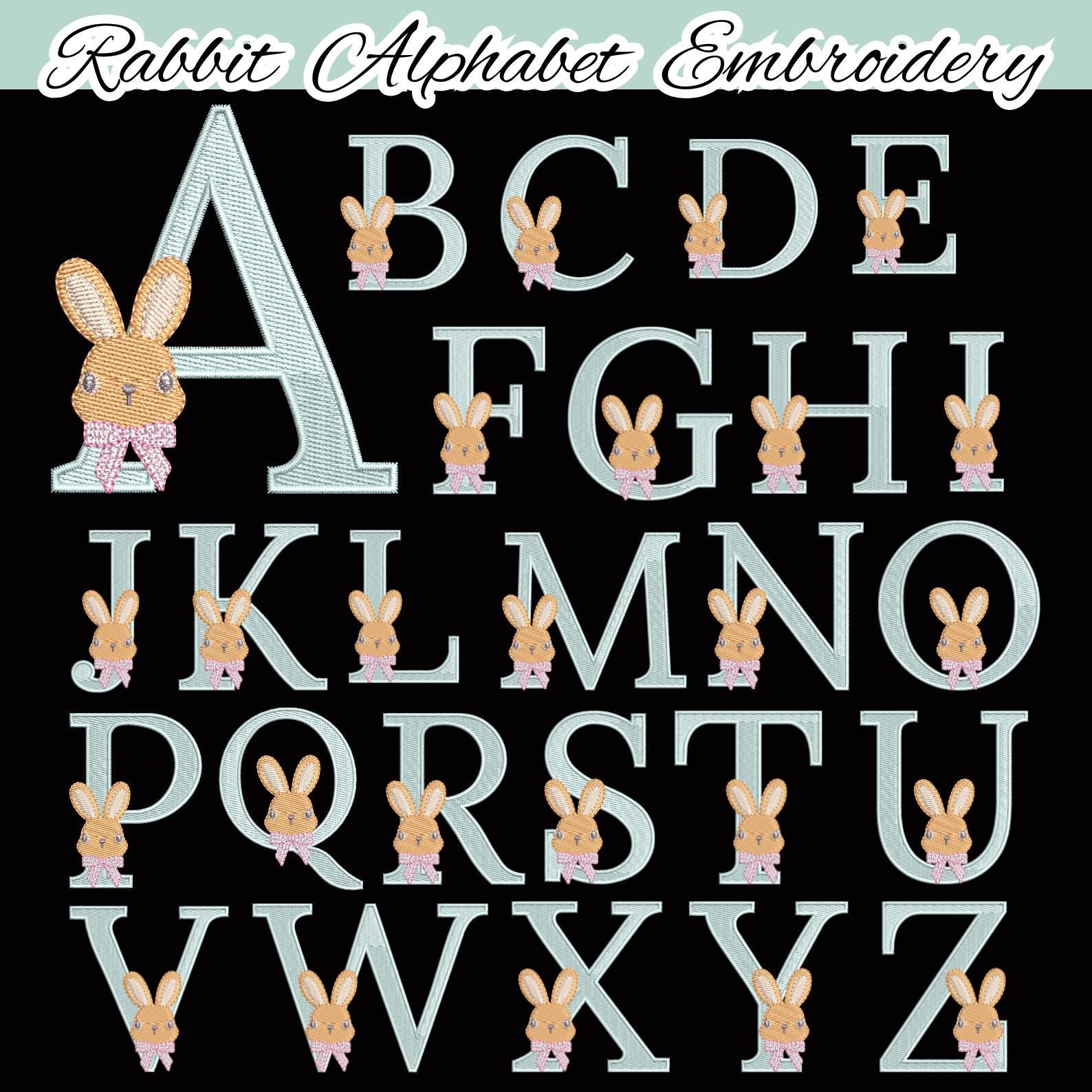 Peter Rabbit Lettering Easter Bunny Alphabet Embroidery Design | Peter Rabbit Letters (instant ...