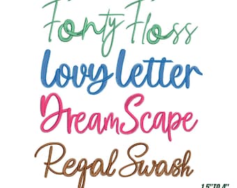 Bundel cursief lettertype, satijnsteek, monogram schrift (directe download)