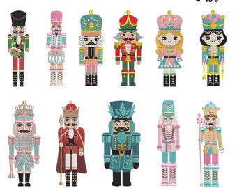 Nutcracker Soldiers Embroidery Designs | Christmas Machine Embroidery (Instant Download)