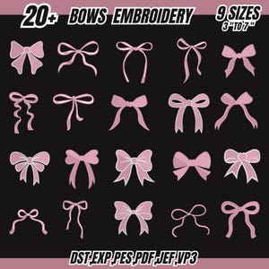 Bow Embroidery Designs, Mini Ribbon Bows (Digital Download)