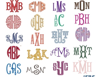 Bx 20 Monogram Embroidery Bundle, Alphabet Designs, PES + 6 formats, Machine Embroidery Letters, Monogram Fonts embroidery, Instant Download