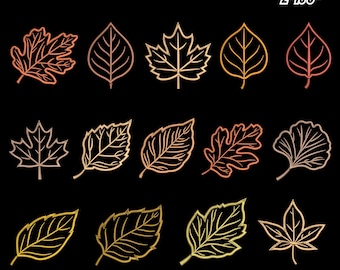 Herbst Blätter Applikation Stickmuster: Herbst Blatt Bündel (Instant Download)