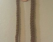 Girls Hair Bow and Flower Holder. Brown