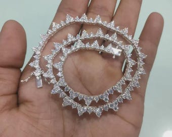 Collar de tenis con diamantes de laboratorio en plata 925, regalo de aniversario