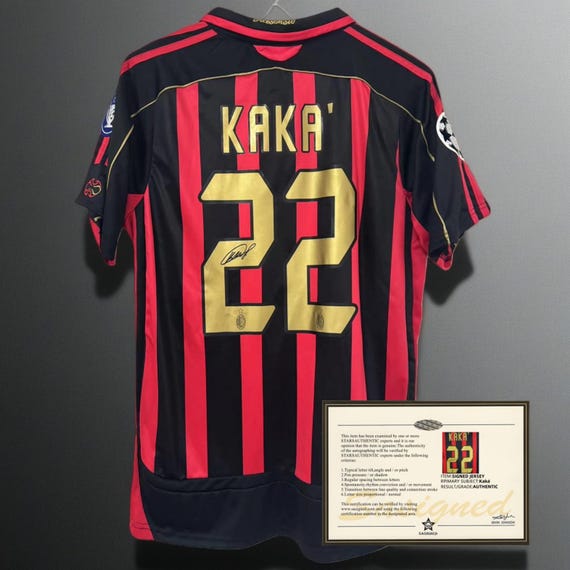 Kaká Signed Printed AC Milan 2006 Retro Tribute Jersey (read