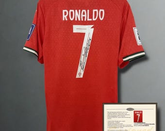 Camiseta de homenaje de Portugal 2025 firmada y estampada por Cristiano Ronaldo (leer descripción)