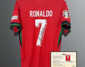 Cristiano Ronaldo Signiert Bedruckt 2024 Portugal Tribute Jersey (siehe Beschreibung)