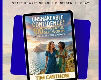 Unshakeable Confidence! - 100 Powerful Self-Worth and Success Affirmation Cards - Digital Editable Template