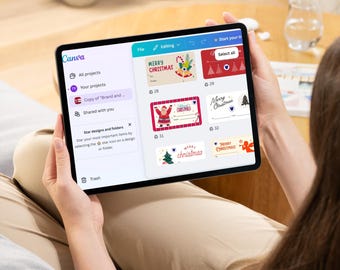 Brand and Be Merry - 50 Beautiful, Brandable Christmas Gift Tags - Digital Editable Template