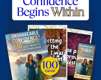 Onwankelbaar vertrouwen! - 100 krachtige bevestigingskaarten voor eigenwaarde en succes - digitaal bewerkbaar sjabloon