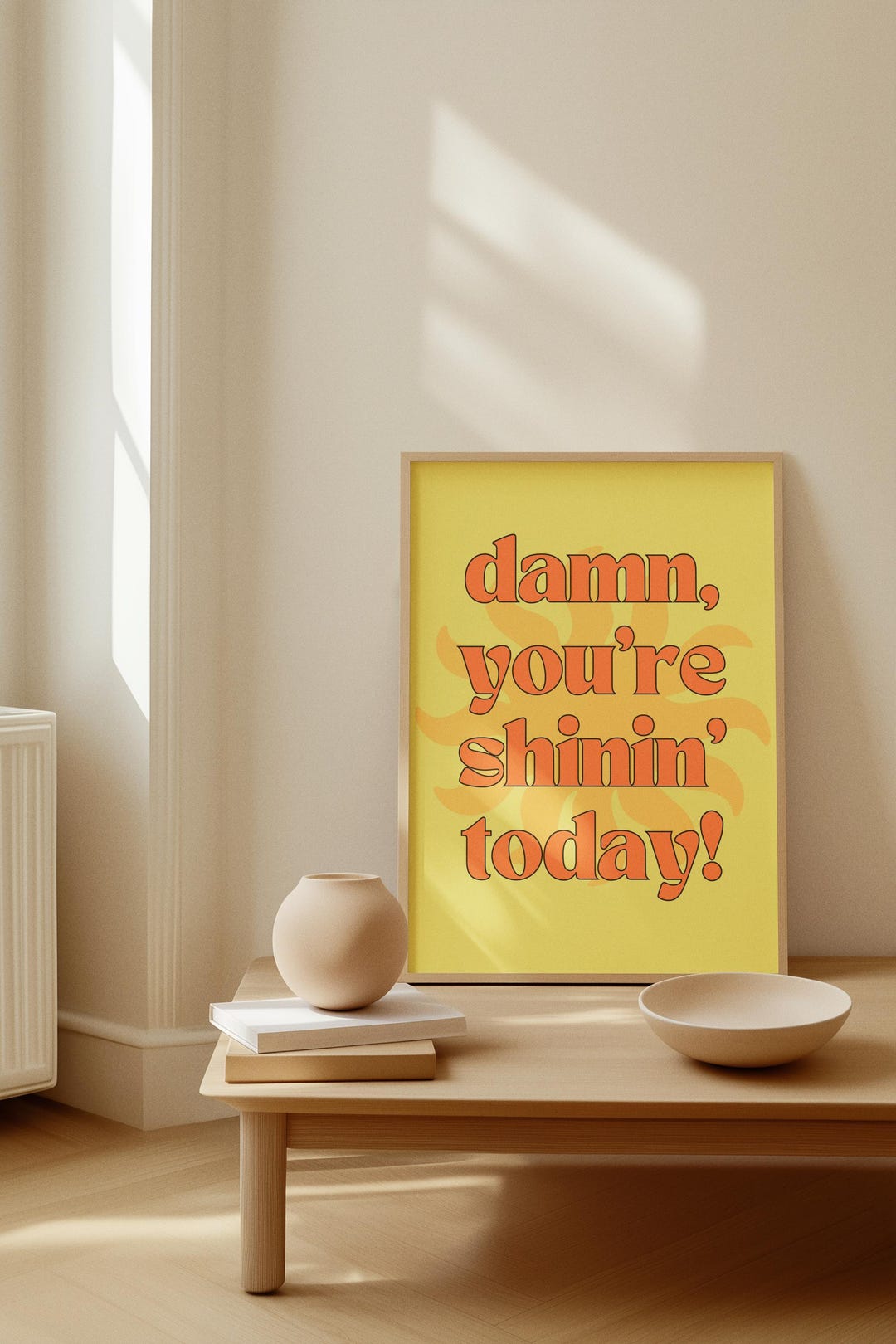 Sun Wall Art, Sun Quote Poster, Minimalist Beach Print, Beach House