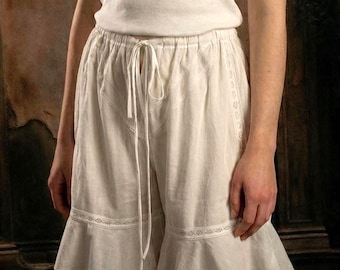 Weißer Batist French Knickerbocker, Vintage Stil Hose FIFI