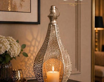 Farol metálico oriental – Portavelas – Decoración elegante para el hogar – Modelos C-01 a C-10 – Paquetes de 2 a 5