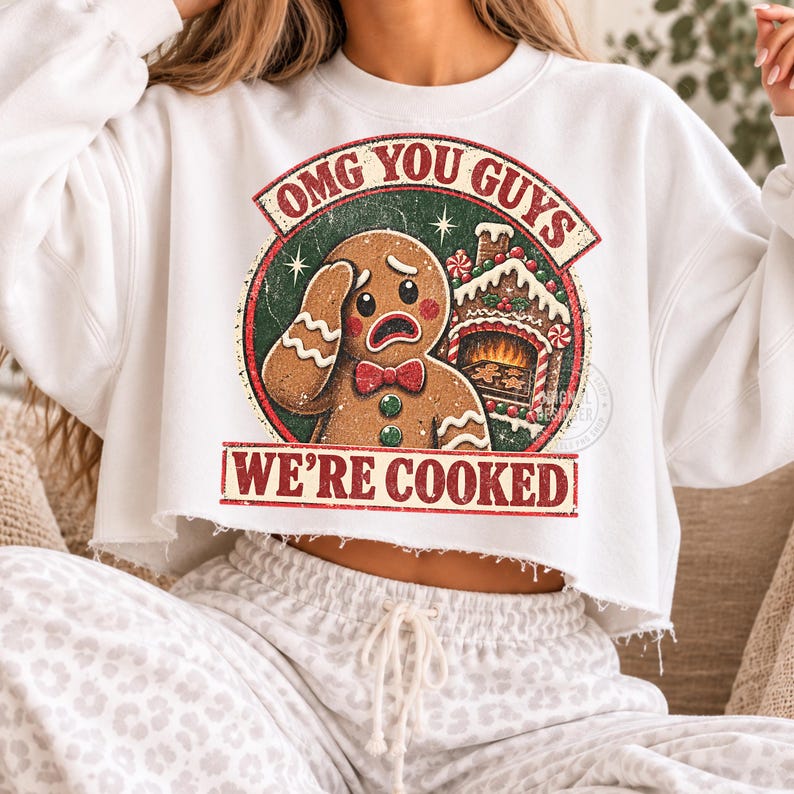 Cook Over Fireplace Christmas OMG You Guys We're Cooked Snowman Funny Holly Jolly Trendy ...