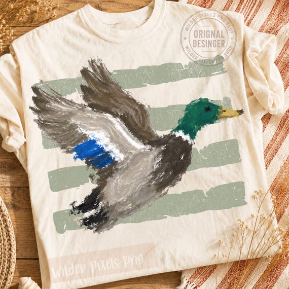 Vintage Retro Mallard Duck Hunting PNG, Vintage 90s Retro Mallard duck Dog Art, Hunting Dog Clipart, GSP PNG Download,Turkey Season Flying