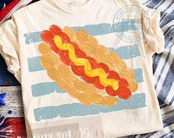 Dulce sol de verano, perritos calientes, mermelada del 4 de julio PNG, diseño de tendencia de verano PNG, primavera popular ahora y limones y rayas sublimación
